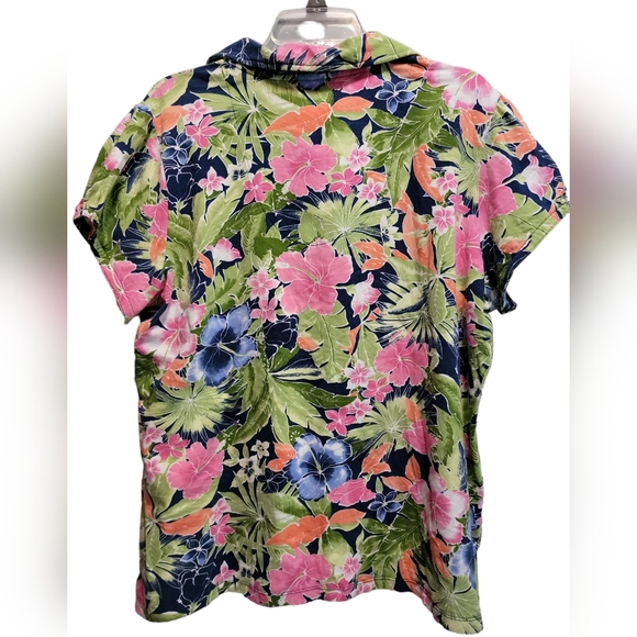 🌸2 for $29, must buy 2! EUC Caribbean Joe island print top.  Size 1X. - Picture 2 of 4
